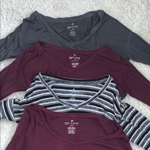 Pack of 4 soft-and-sexy long sleeve AE shirts